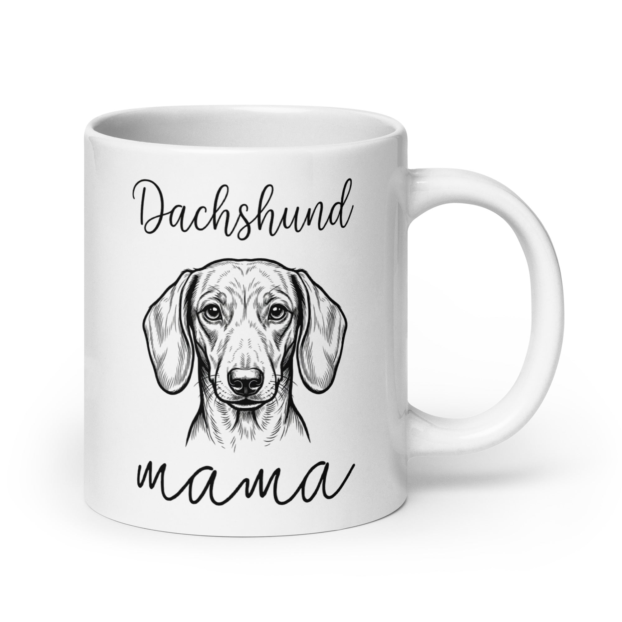 Dachshund Mama Mode White Glossy Mug . 20 oz