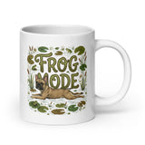 Frog Mode French Bulldog White Glossy Mug . 20 oz