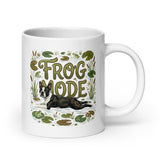 Frog Mode Boston Terrier Dog White Glossy Mug . 20 oz