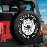 Wild And Free Off Road Boston Terrier Dog Spare Tire Cover With Backup Camera Hole .