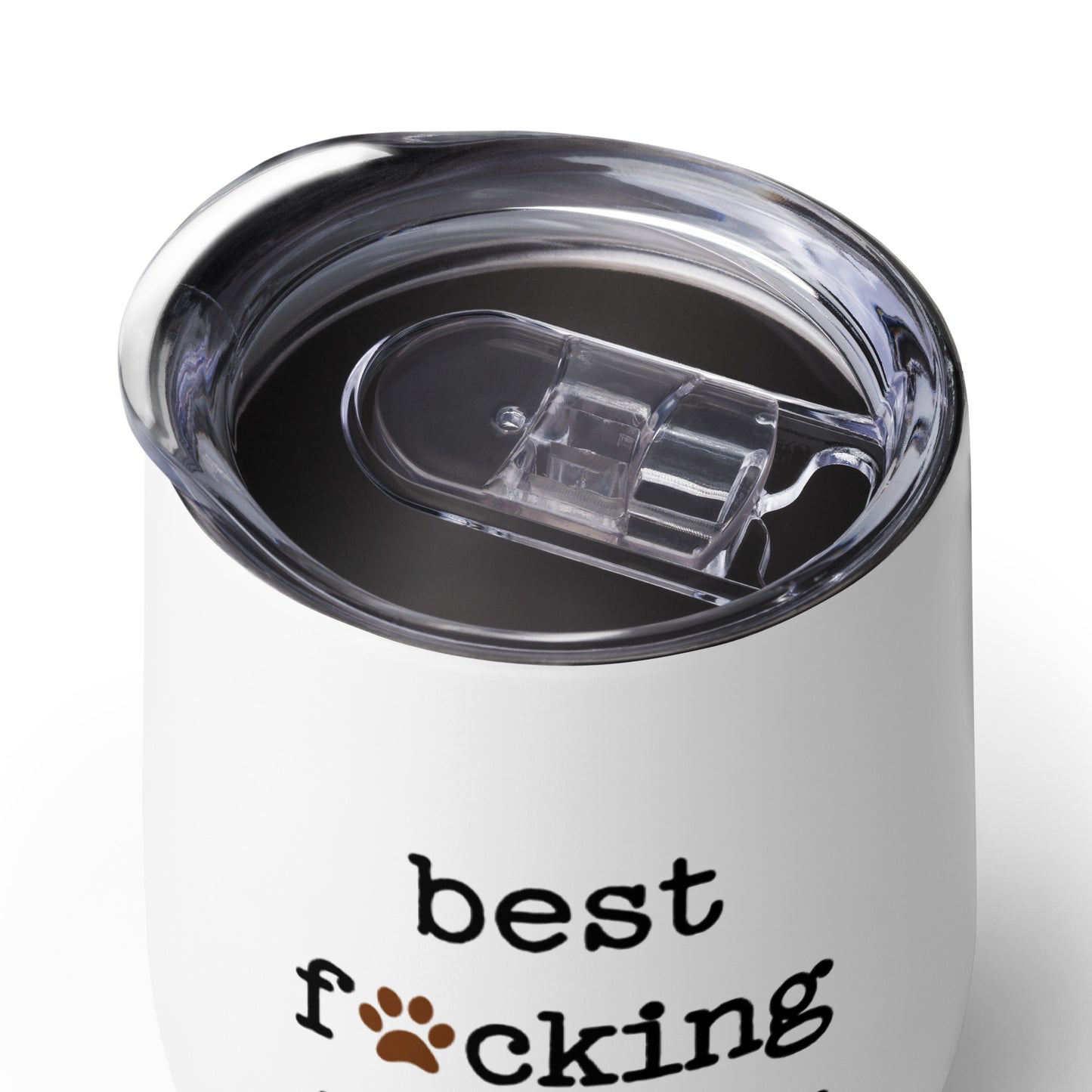 Best Dog Mom Ever 12oz Wine Tumbler with Lid for Cold & Hot Drinks