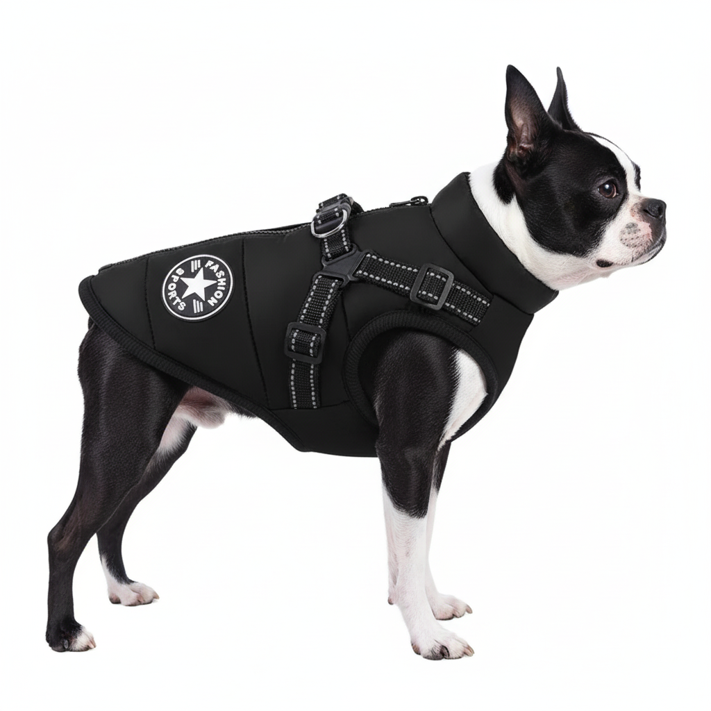 Winter Dog Coat with Harness Integrated .