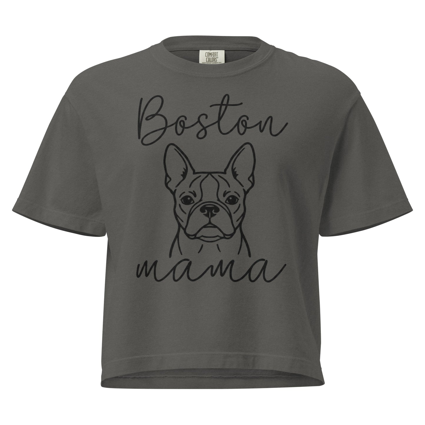 Boston Mama Mode Women’s Heavyweight Boxy Tee . Pepper