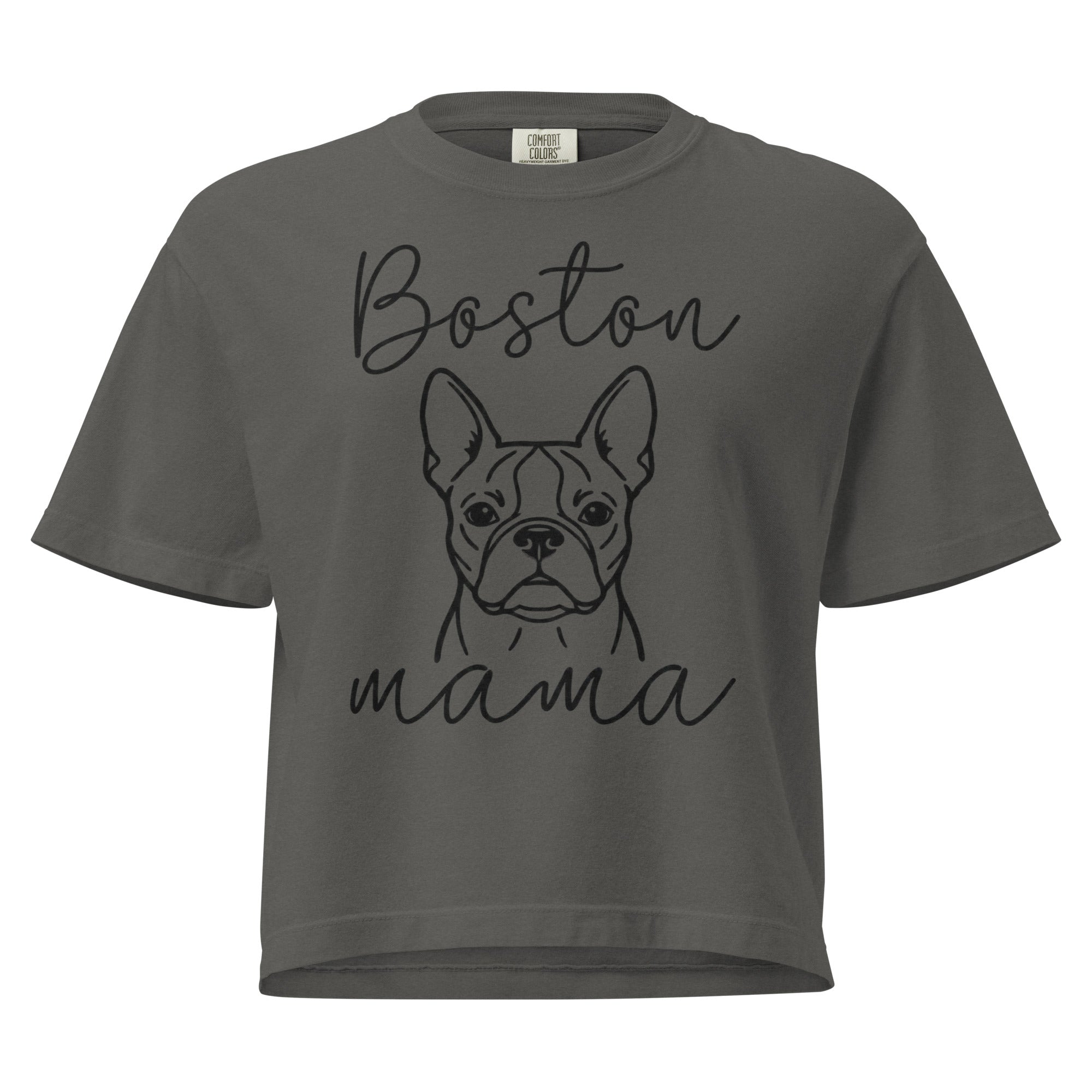 Boston Mama Mode Women’s Heavyweight Boxy Tee . Pepper