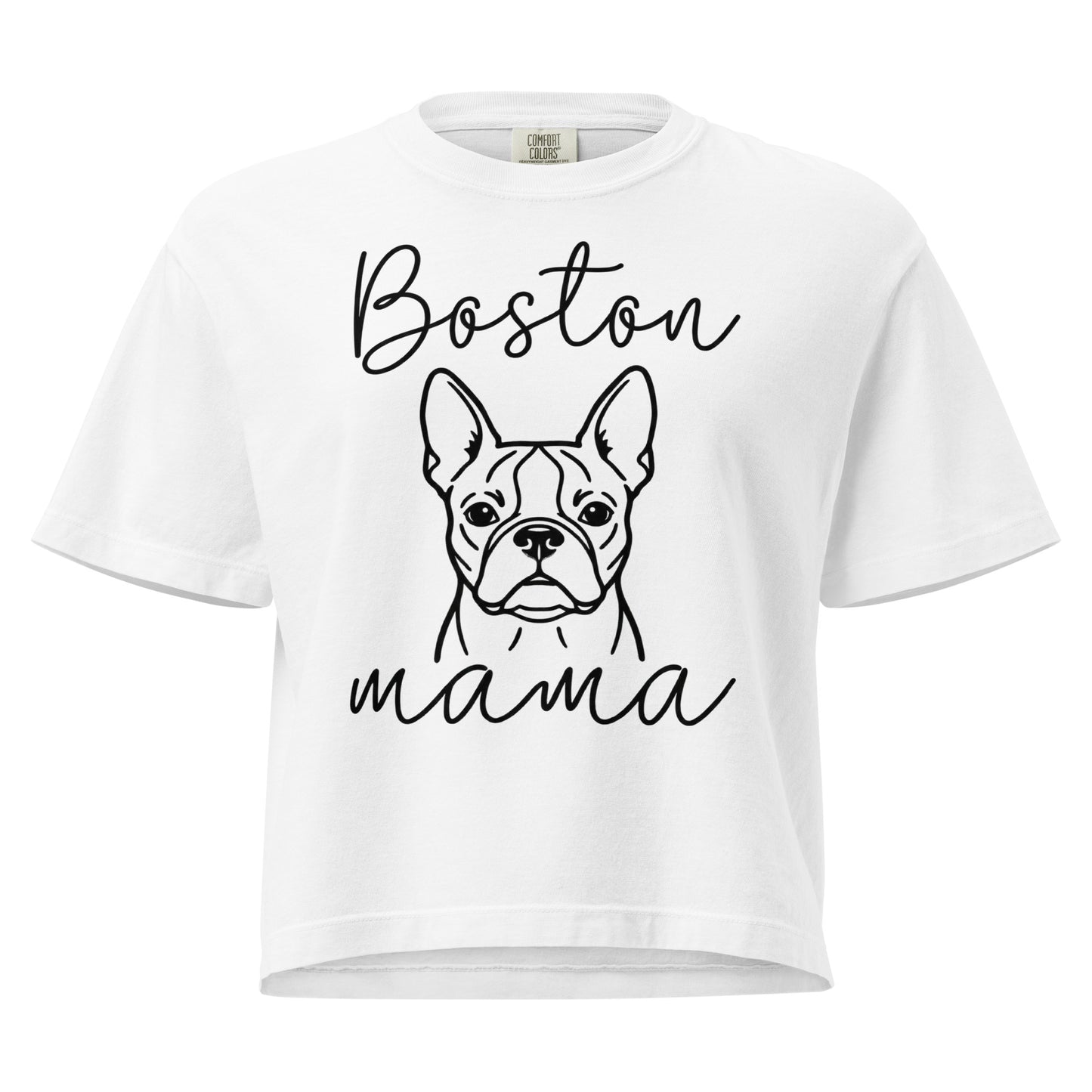 Boston Mama Mode Women’s Heavyweight Boxy Tee . White
