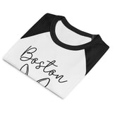 Boston Mama Mode Women’s Micro Rib Raglan Baby Tee .