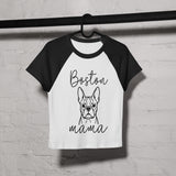 Boston Mama Mode Women’s Micro Rib Raglan Baby Tee .