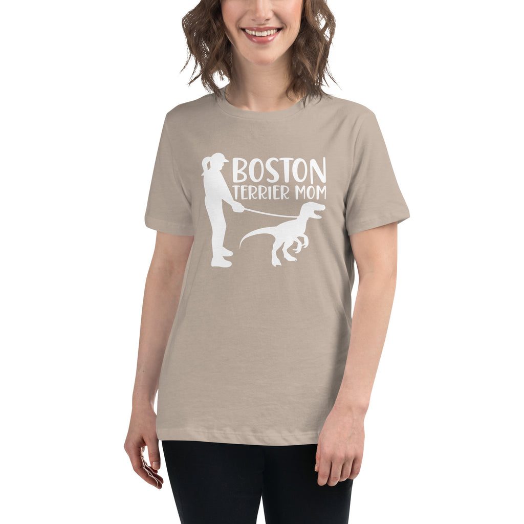 Boston Terrier Mom Dinosaur Women's Relaxed T-Shirt