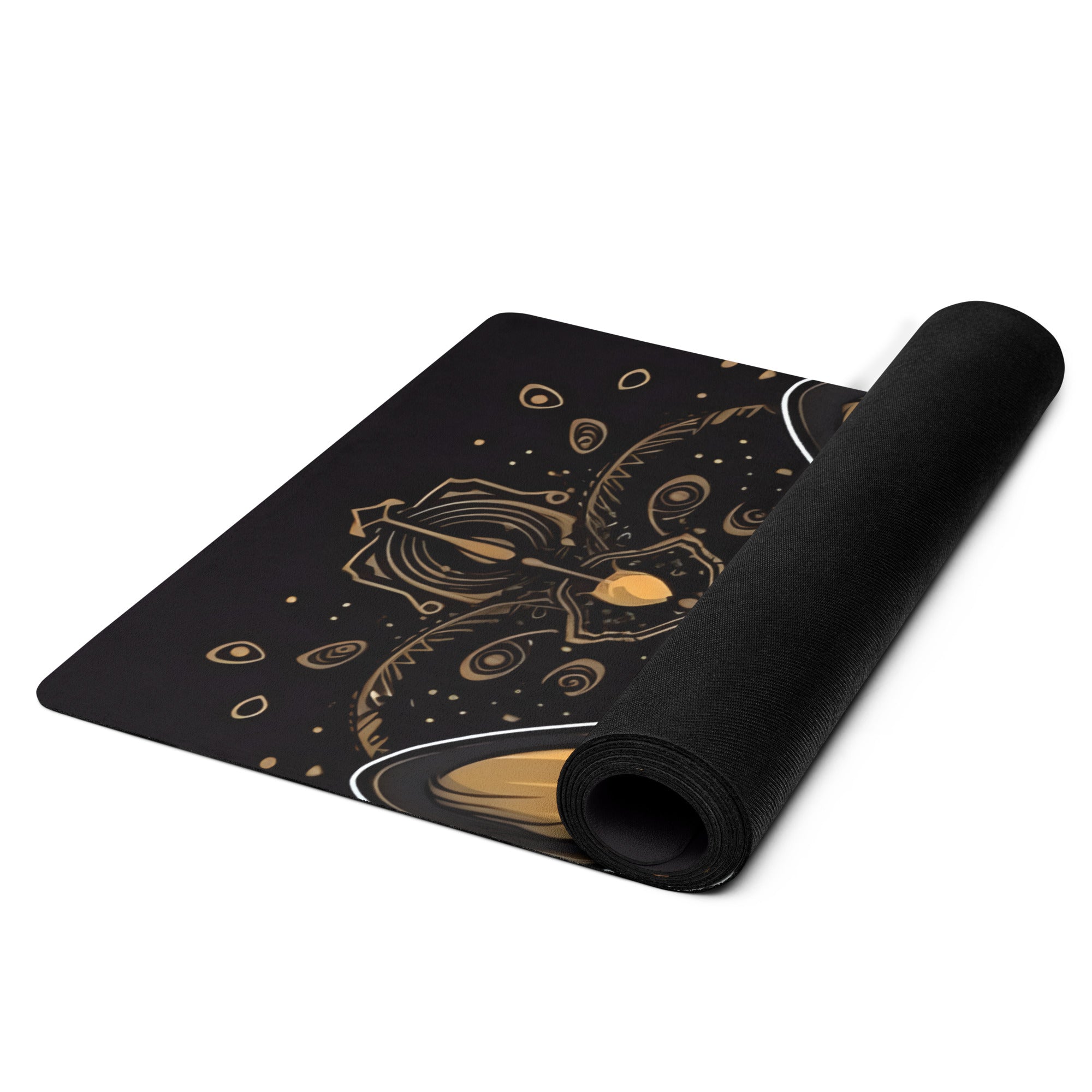 Boston Terrier Yoga Mat - Black and Yellow