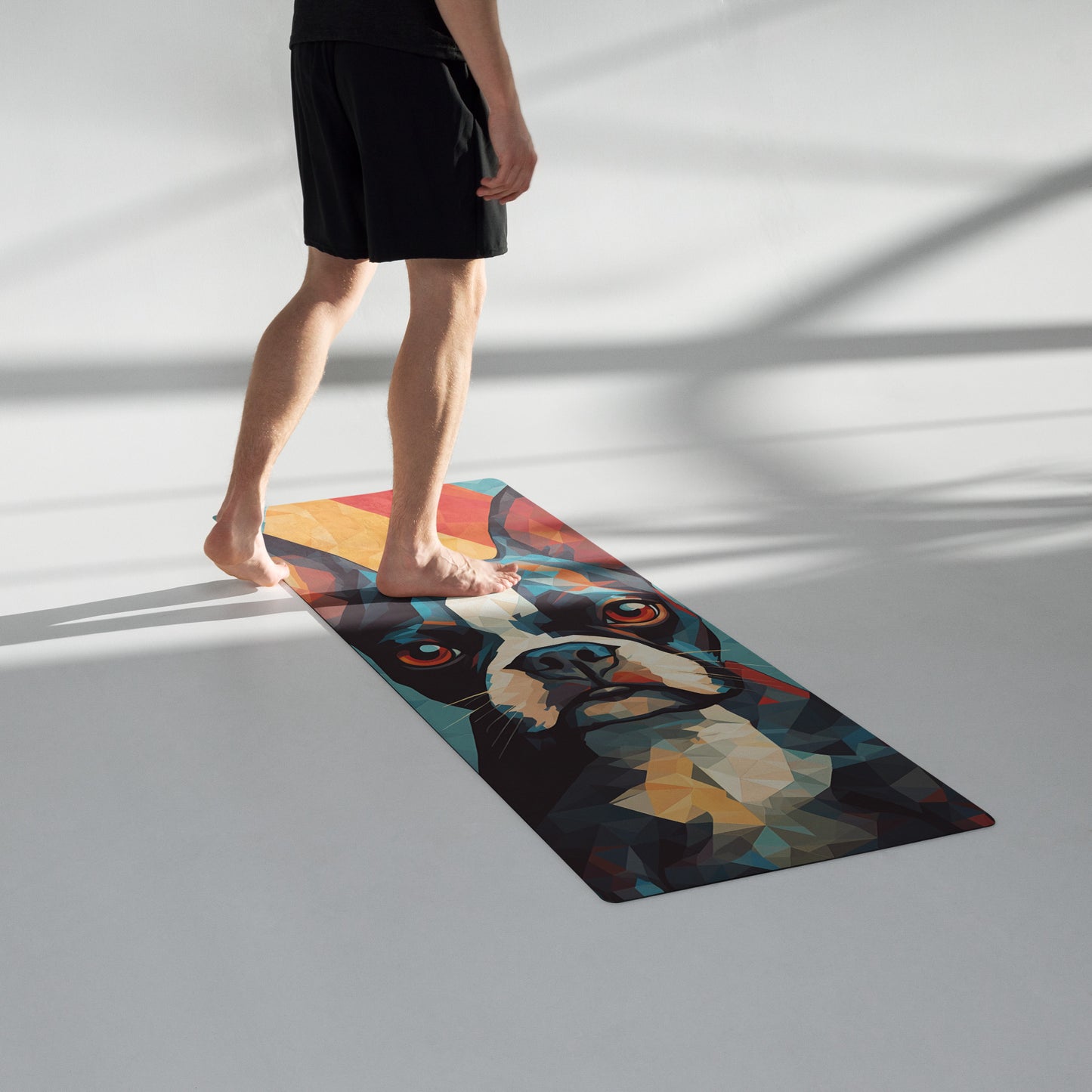 Boston Terrier Yoga Mat - Geometrical 2