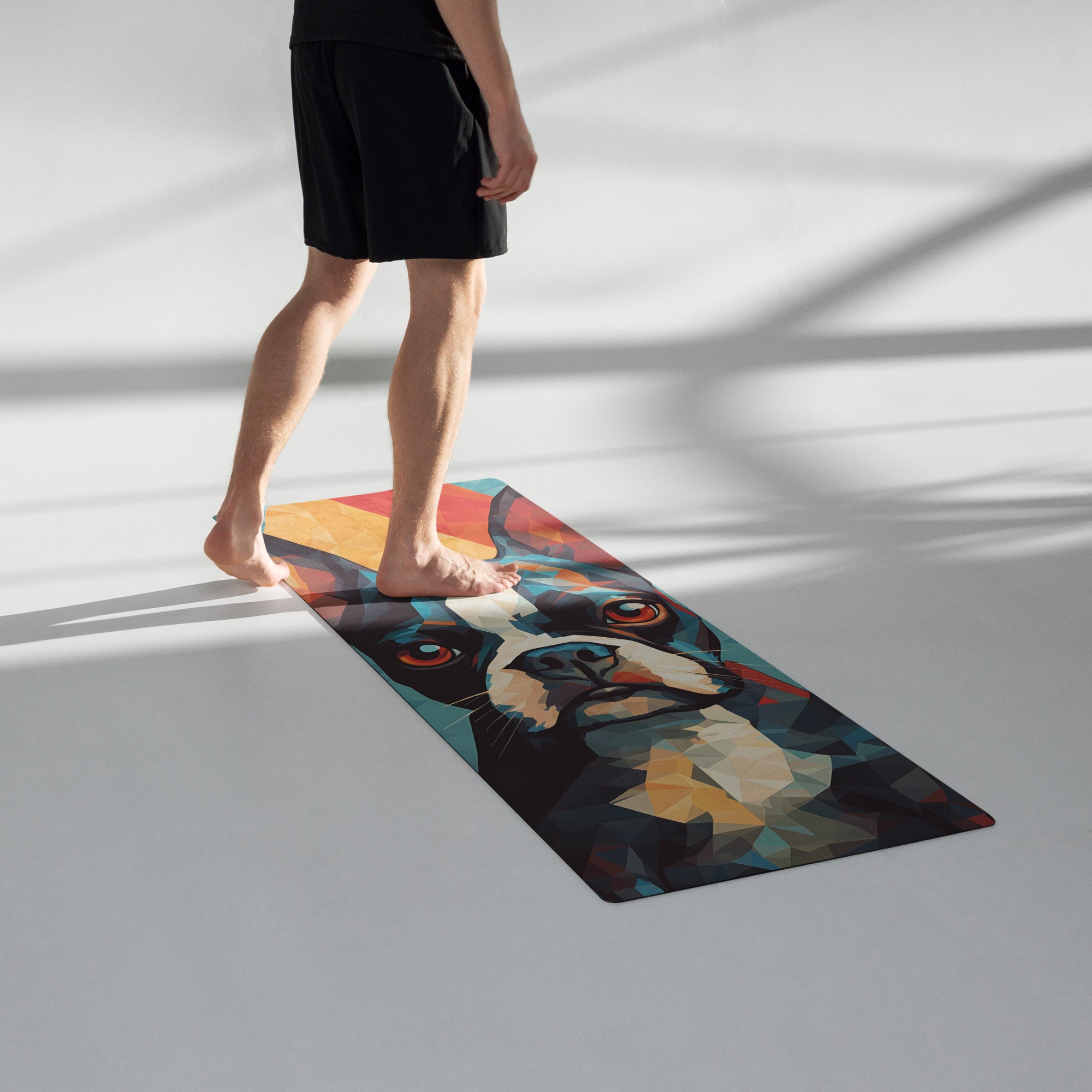 Boston Terrier Yoga Mat - Geometrical 2