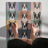 Pop Art Style Colored Boston Terriers Modern Tiles Pattern Yoga Mat . Default Title
