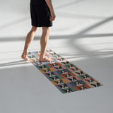 Pop Art Style Colored Boston Terriers Modern Tiles Pattern Yoga Mat .