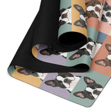Pop Art Style Colored Boston Terriers Modern Tiles Pattern Yoga Mat .
