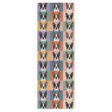 Pop Art Style Colored Boston Terriers Modern Tiles Pattern Yoga Mat .