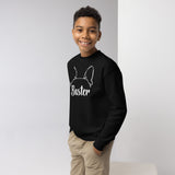 Big Ears With Boston Terrier Name - Personalized Youth Crewneck Sweatshirt .