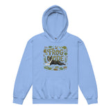 Frog Mode Boston Terrier Dog Frog Legs Youth Heavy Blend Hoodie . Carolina Blue