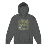 Frog Mode Boston Terrier Dog Frog Legs Youth Heavy Blend Hoodie . Dark Heather