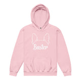Big Ears With Boston Terrier Name - Personalized Youth Heavy Blend Hoodie . Light Pink