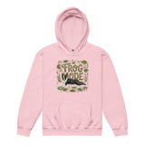 Frog Mode Boston Terrier Dog Frog Legs Youth Heavy Blend Hoodie . Light Pink