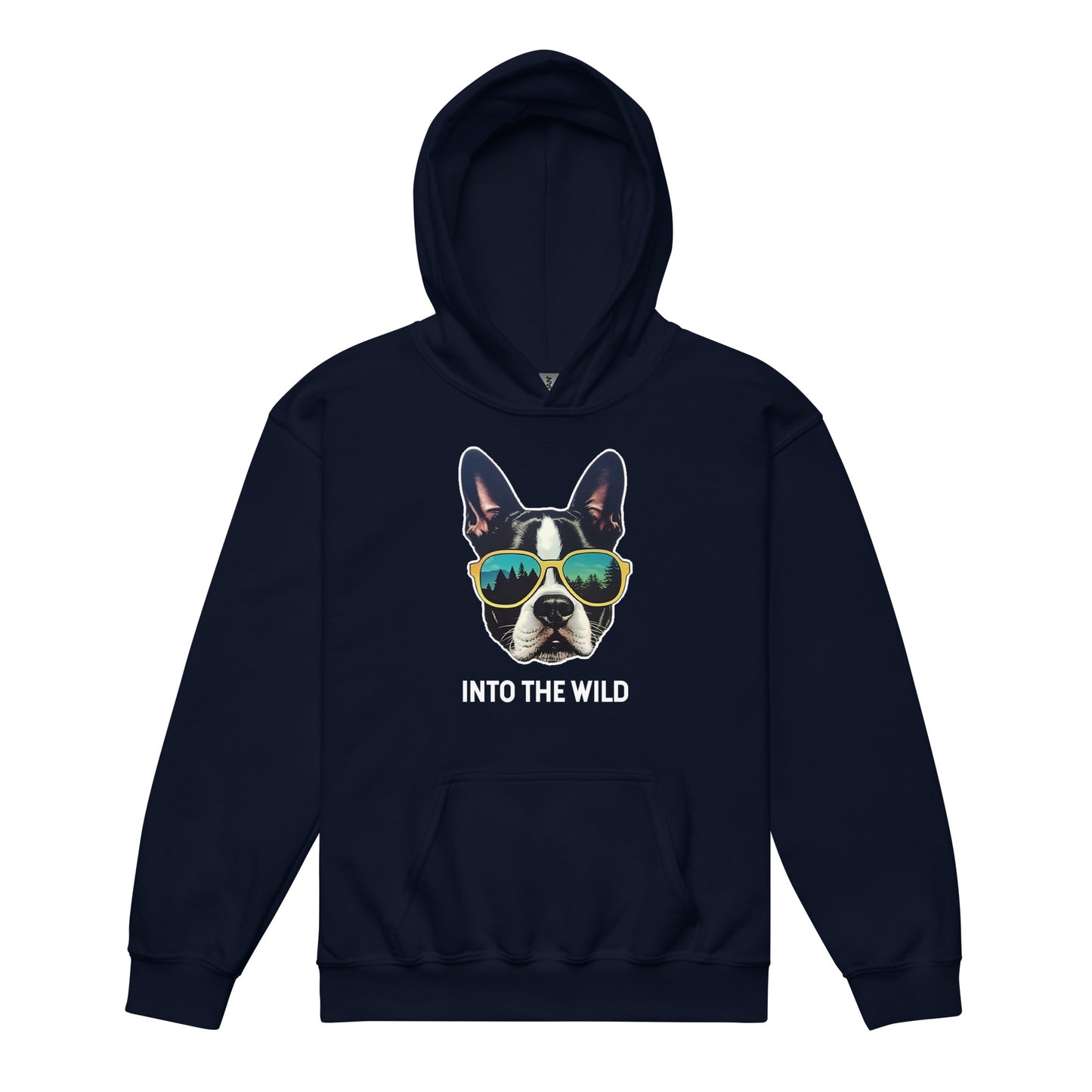 Into The Wild Boston Terrier Youth Heavy Blend Hoodie