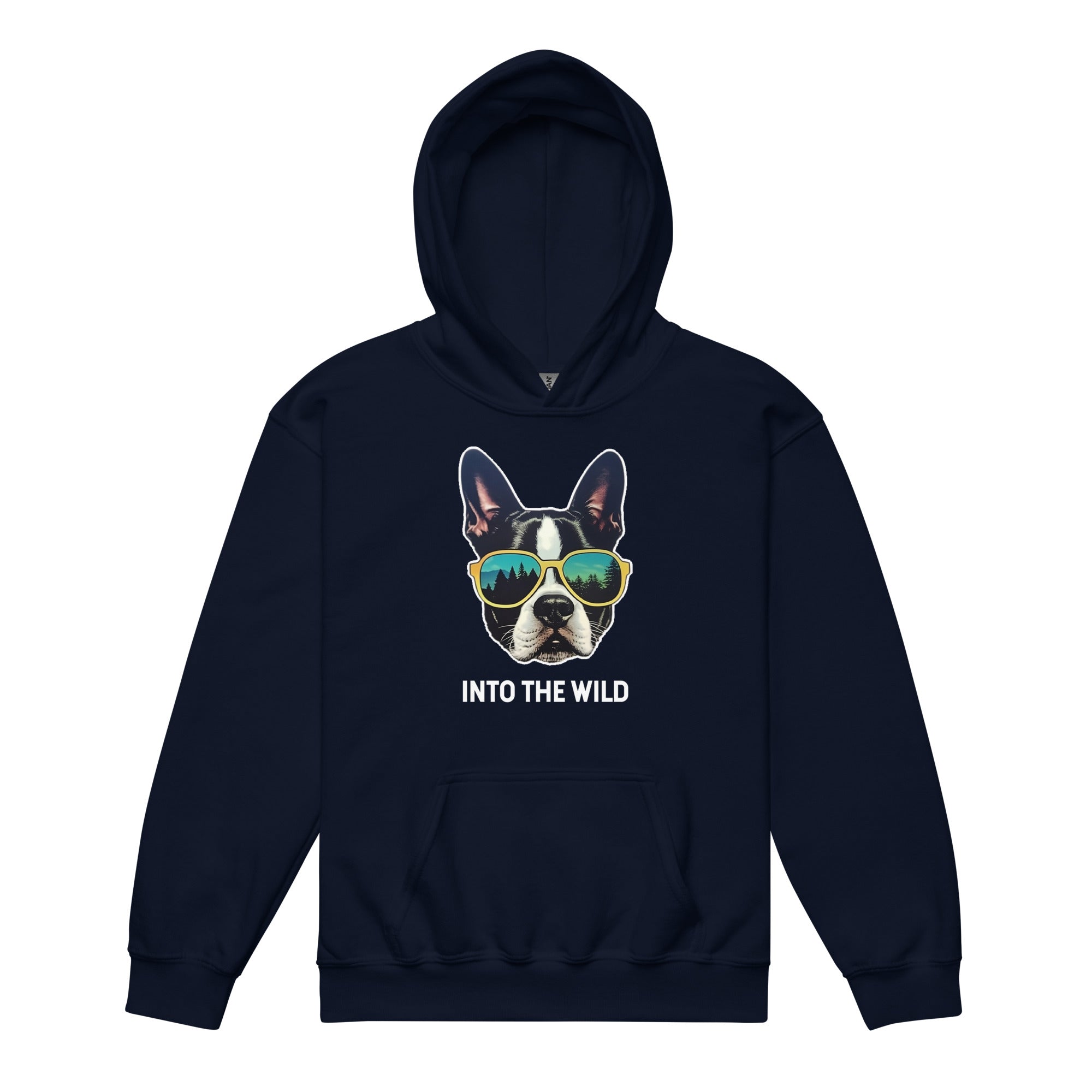 Into The Wild Boston Terrier Youth Heavy Blend Hoodie