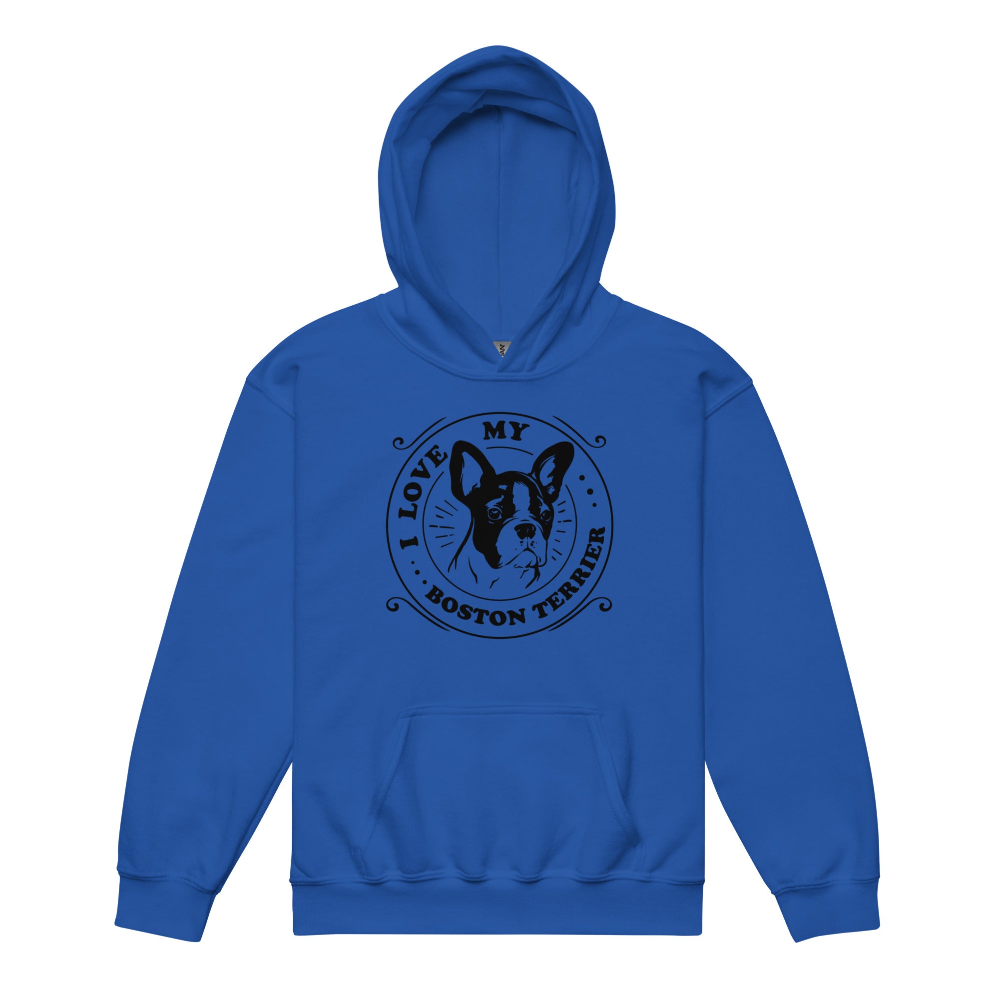 I Love My Boston Terrier Youth Heavy Blend Hoodie