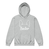 Big Ears With Boston Terrier Name - Personalized Youth Heavy Blend Hoodie . Sport Grey