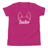Big Ears With Boston Terrier Name - Personalized Youth Short Sleeve T-Shirt . Berry