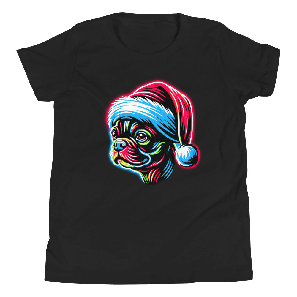 Bright Boston Holiiday - Santa Pup Style Youth Short Sleeve T-Shirt