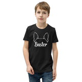 Big Ears With Boston Terrier Name - Personalized Youth Short Sleeve T-Shirt .
