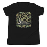Frog Mode Boston Terrier Dog Frog Legs Youth Short Sleeve T-Shirt . Black