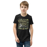 Frog Mode Boston Terrier Dog Frog Legs Youth Short Sleeve T-Shirt .