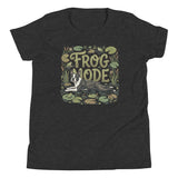 Frog Mode Boston Terrier Dog Frog Legs Youth Short Sleeve T-Shirt . Dark Grey Heather