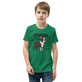 Boston Terrier Anatomy Illustrated Youth Short Sleeve T-Shirt .