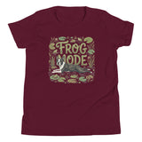 Frog Mode Boston Terrier Dog Frog Legs Youth Short Sleeve T-Shirt . Maroon