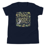 Frog Mode Boston Terrier Dog Frog Legs Youth Short Sleeve T-Shirt . Navy