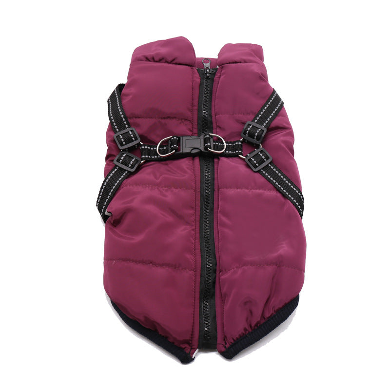 Winter Dog Coat with Harness Integrated