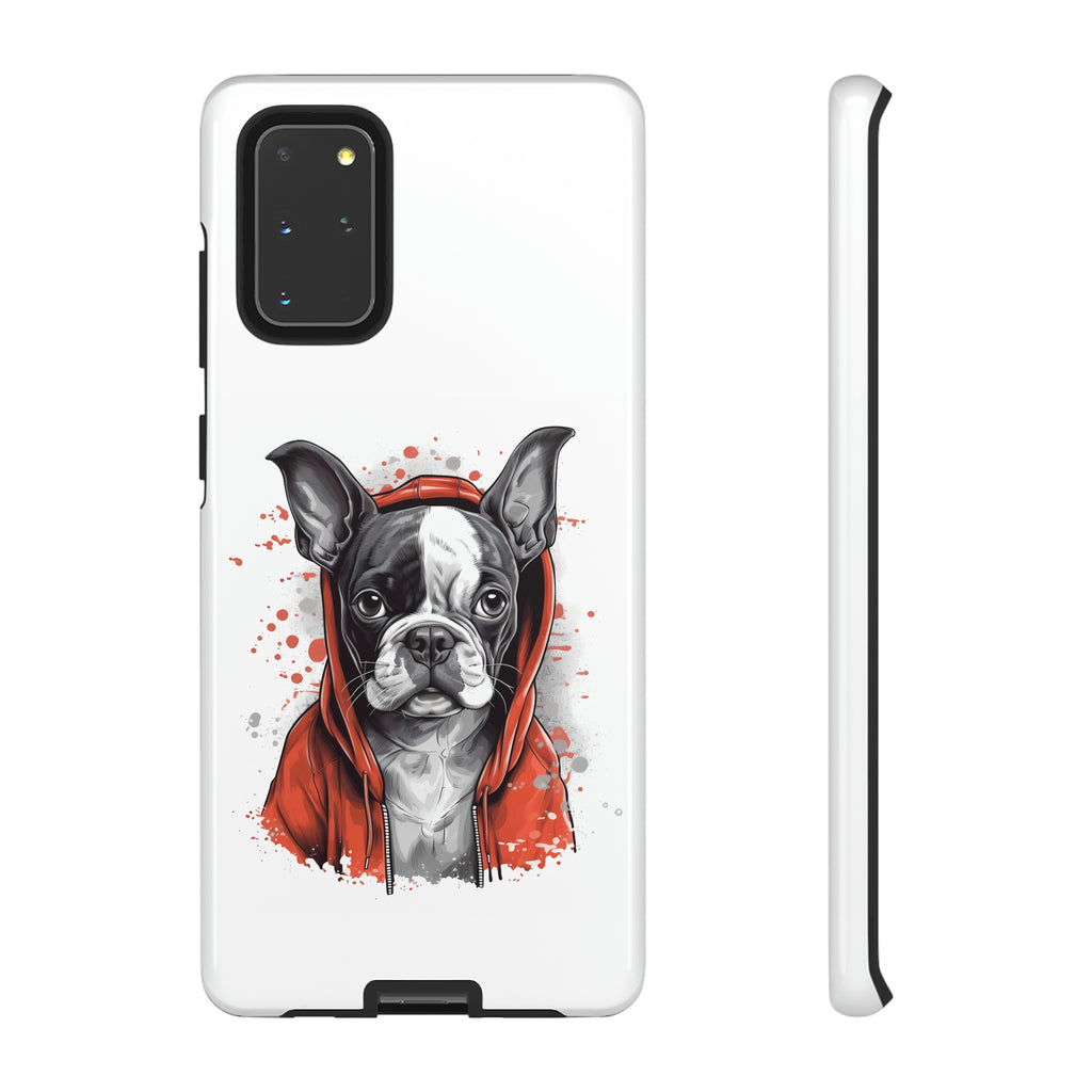 Boston Terrier in a Red Hoodie Samsung Tough Cases