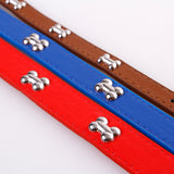 Bone Shape PU Leather Dog Collar