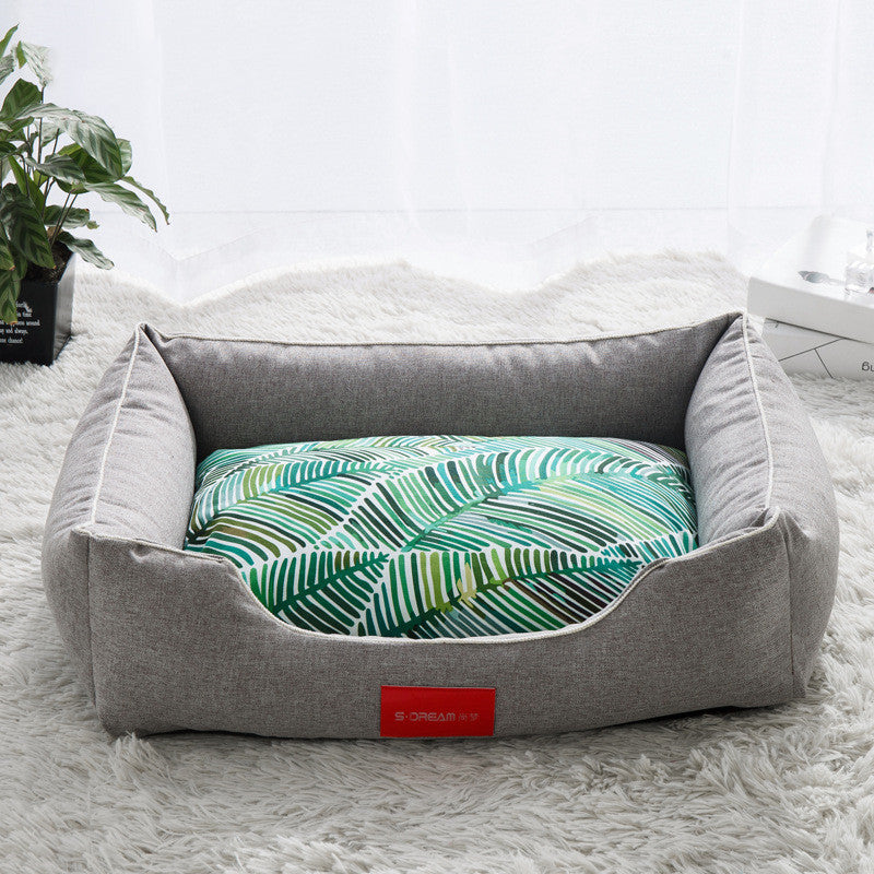 Palm Tree Modern Gray Dog Bed