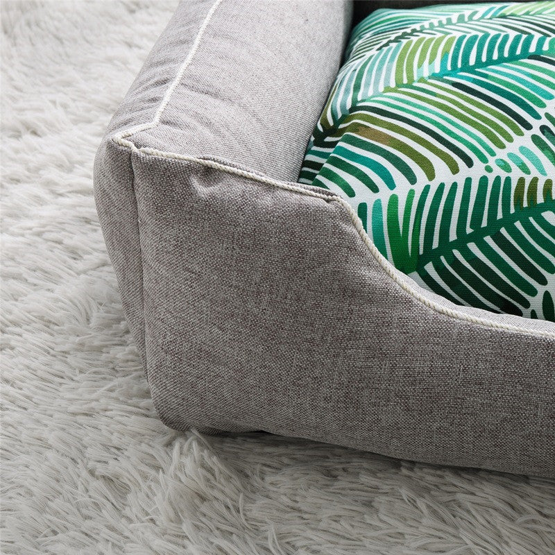 Palm Tree Modern Gray Dog Bed