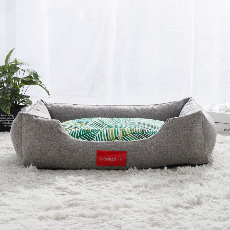 Palm Tree Modern Gray Dog Bed