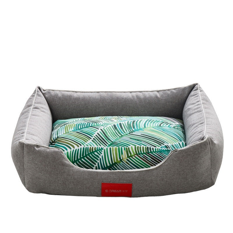 Palm Tree Modern Gray Dog Bed