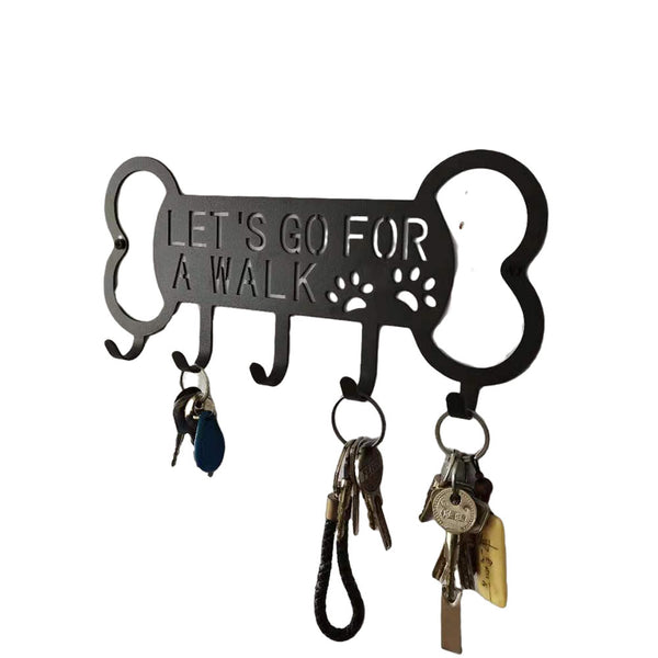 Let's Go For A Walk Metal Keys Clothes Hanger