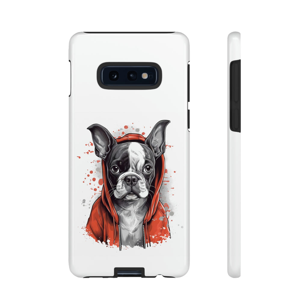 Boston Terrier in a Red Hoodie Samsung Tough Cases