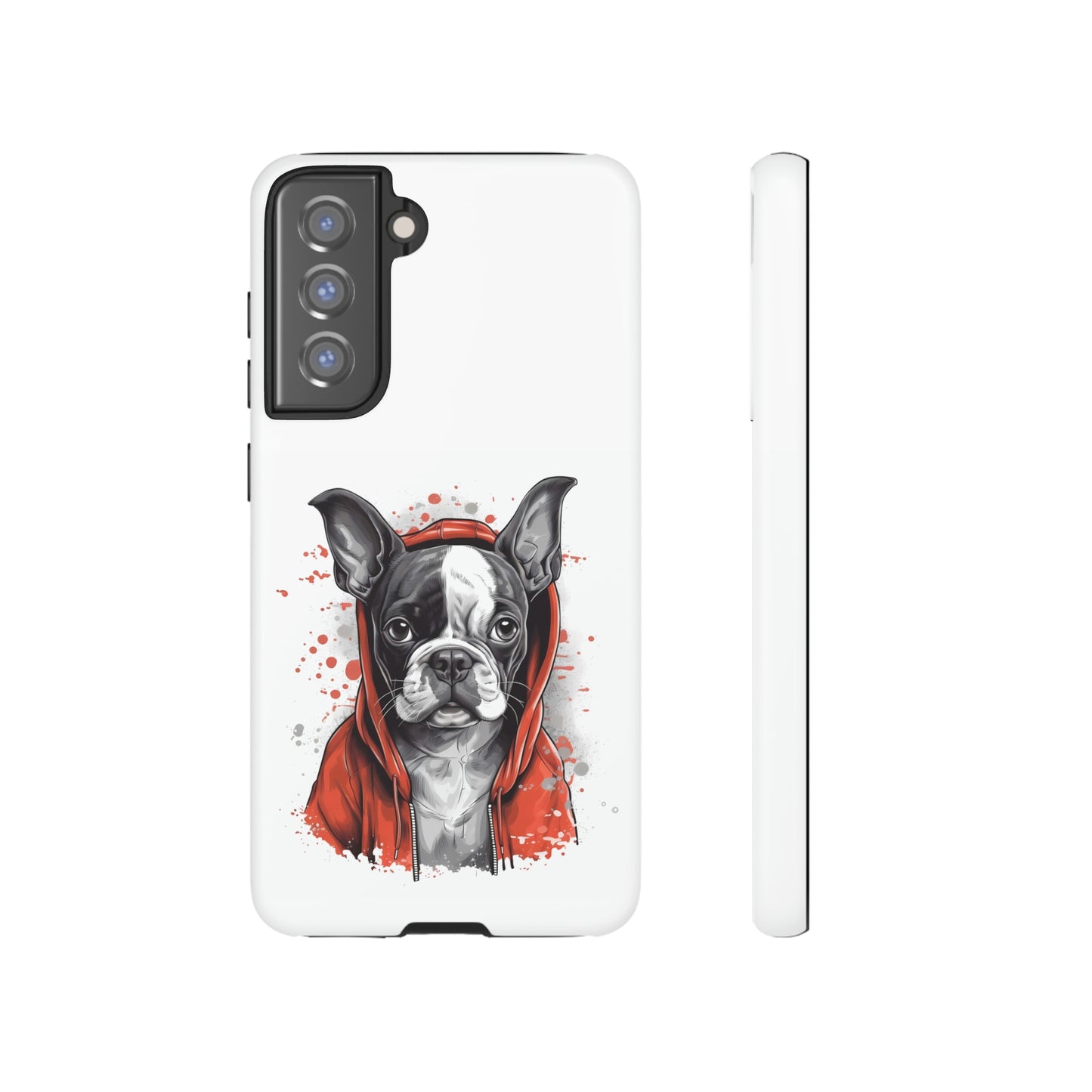 Boston Terrier in a Red Hoodie Samsung Tough Cases