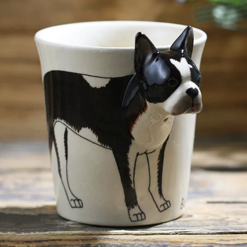 Hand Drawn 3D Boston Terrier Mug