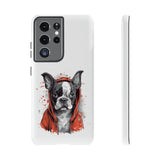 Boston Terrier in a Red Hoodie Samsung Tough Cases