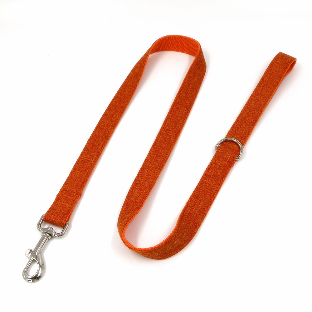 Orange Dog Collar Bow Tie Leash Set